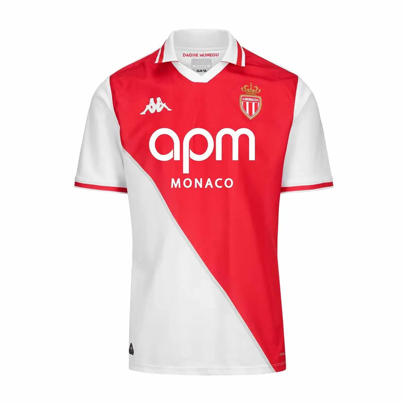 Camisa Mônaco Home 24/25 - Blanco y Rojo