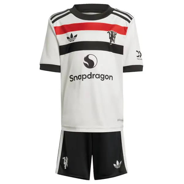 Conjunto Infantil Manchester United III 24/25 - Blanco y Negro