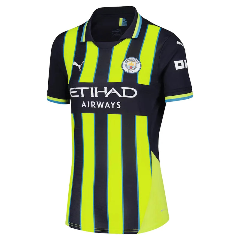 Camisa Manchester City Femenina Away 24/25 - Azul y Amarillo