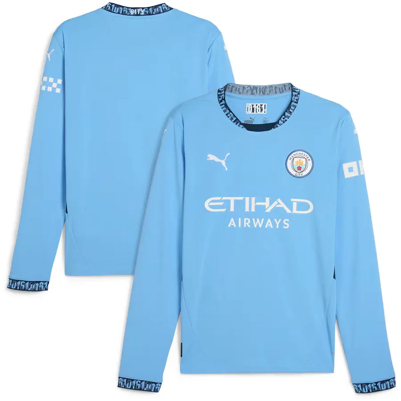 Camisa Manchester City Home 24/25 Manga Longa - Azul