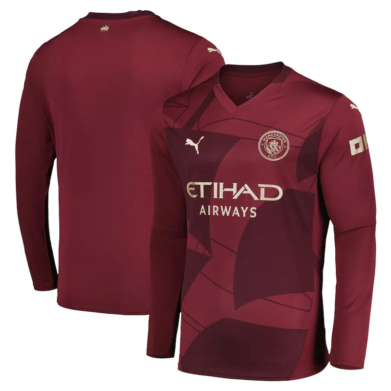 Camisa Manchester City Third 24/25 Manga Longa - Rojo