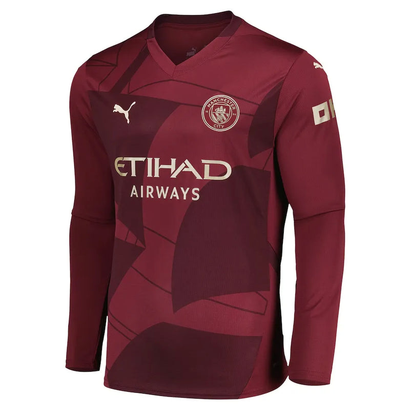 Camisa Manchester City Third 24/25 Manga Longa - Rojo