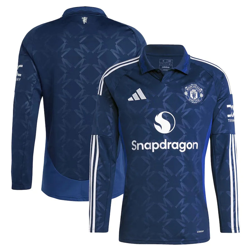 Camisa Manchester United Away 24/25 Manga Larga - Azul