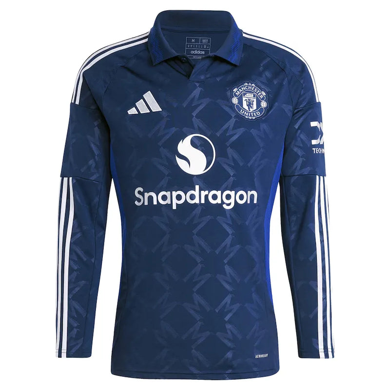 Camisa Manchester United Away 24/25 Manga Larga - Azul